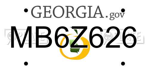 MB6Z626 Georgia License Plate
