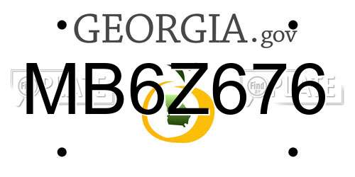 MB6Z676 Georgia License Plate