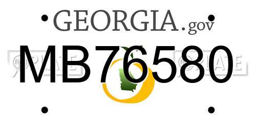 MB76580 Georgia License Plate