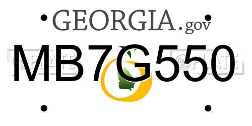 MB7G550 Georgia License Plate