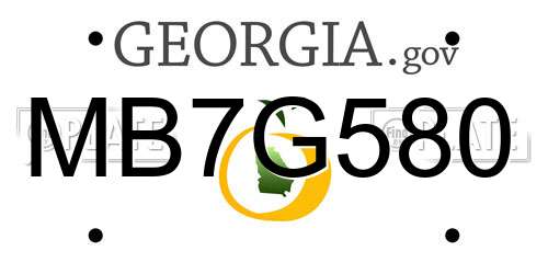 MB7G580 Georgia License Plate