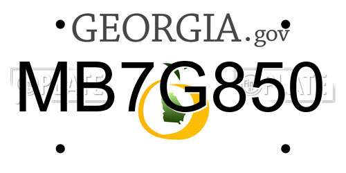 MB7G850 Georgia License Plate