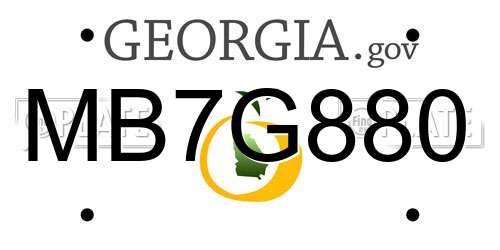 MB7G880 Georgia License Plate