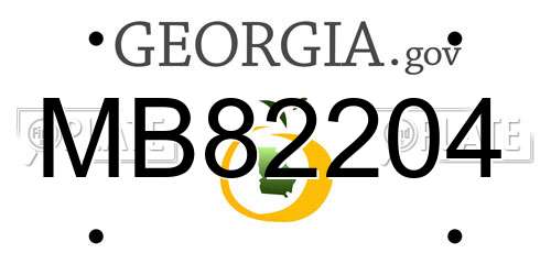 MB82204 Georgia License Plate