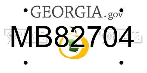 MB82704 Georgia License Plate