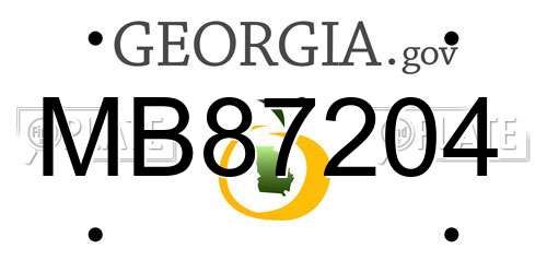 MB87204 Georgia License Plate
