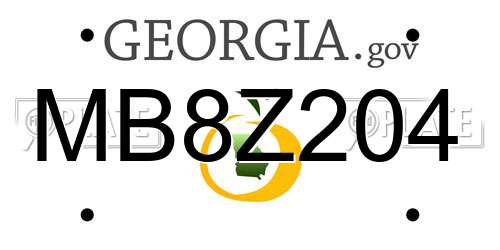 MB8Z204 Georgia License Plate