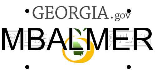MBALMER Georgia License Plate