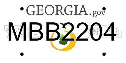 MBB2204 Georgia License Plate