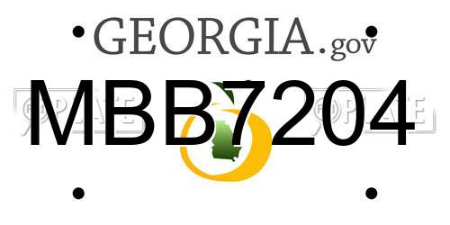 MBB7204 Georgia License Plate