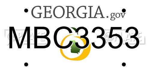 MBC3353 Georgia License Plate