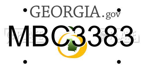 MBC3383 Georgia License Plate