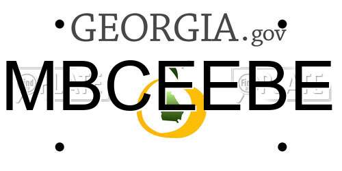 MBCEEBE Georgia License Plate