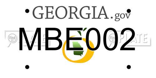 MBE002 Georgia License Plate