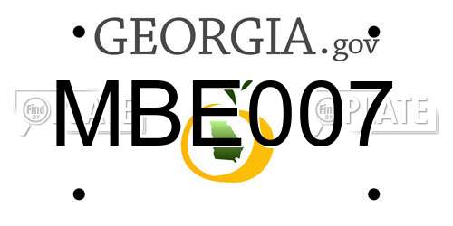 MBE007 Georgia License Plate