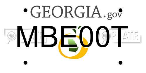 MBE00T Georgia License Plate