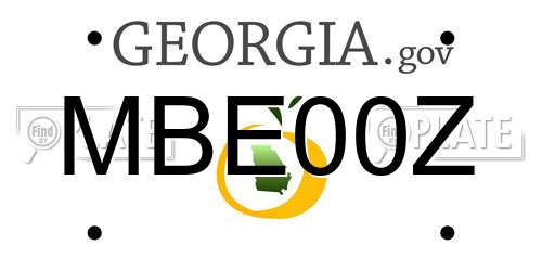 MBE00Z Georgia License Plate