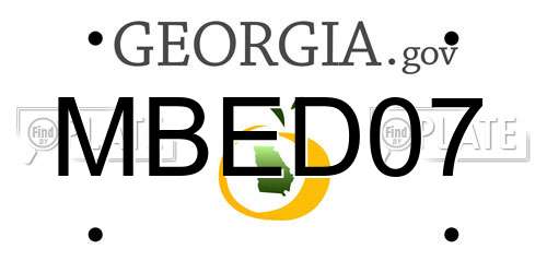 MBED07 Georgia License Plate