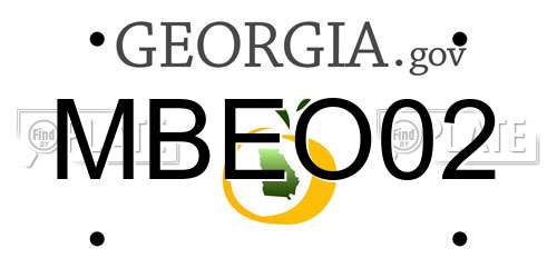 MBEO02 Georgia License Plate