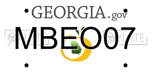 MBEO07 Georgia License Plate