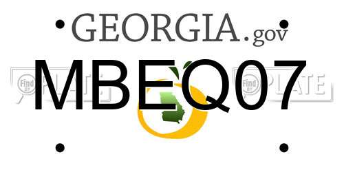 MBEQ07 Georgia License Plate