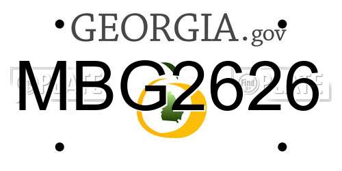 MBG2626 Georgia License Plate