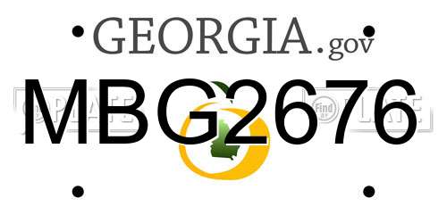 MBG2676 Georgia License Plate