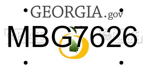 MBG7626 Georgia License Plate