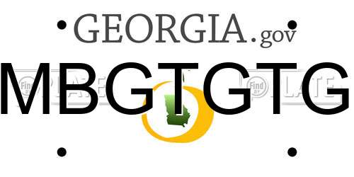 MBGTGTG Georgia License Plate