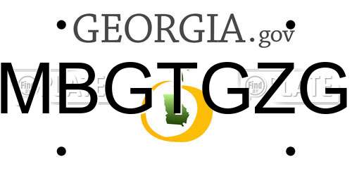 MBGTGZG Georgia License Plate