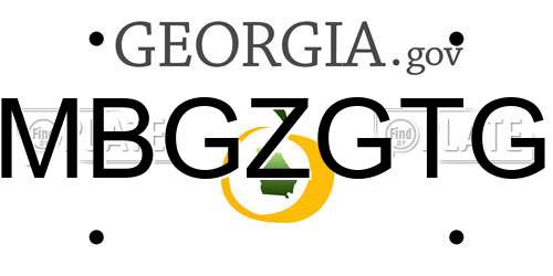 MBGZGTG Georgia License Plate