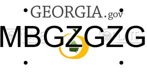 MBGZGZG Georgia License Plate