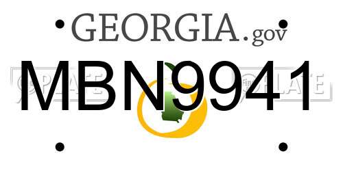 MBN9941 Georgia License Plate