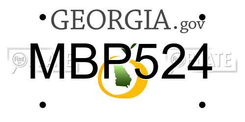 MBP524 Georgia License Plate