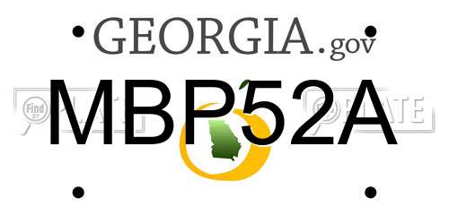 MBP52A Georgia License Plate