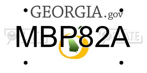 MBP82A Georgia License Plate
