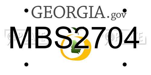 MBS2704 Georgia License Plate