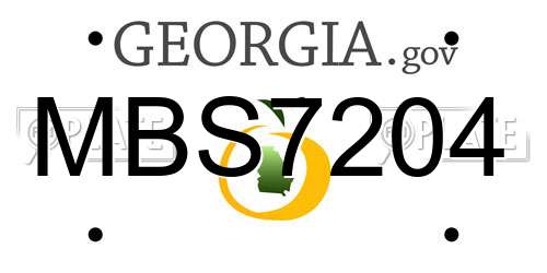 MBS7204 Georgia License Plate