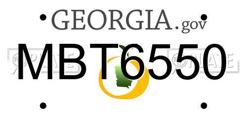 MBT6550 Georgia License Plate