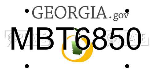MBT6850 Georgia License Plate