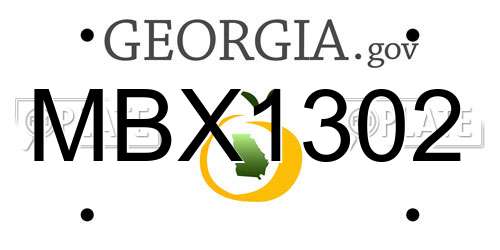 MBX1302 Georgia License Plate