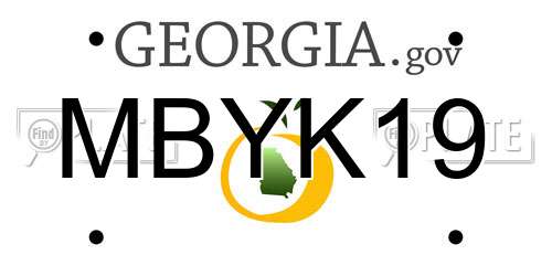 MBYK19 Georgia License Plate