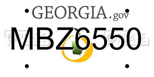 MBZ6550 Georgia License Plate