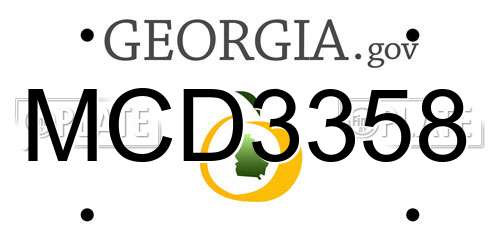 MCD3358 Georgia License Plate