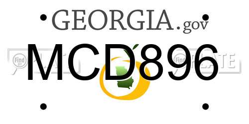 MCD896 Georgia License Plate