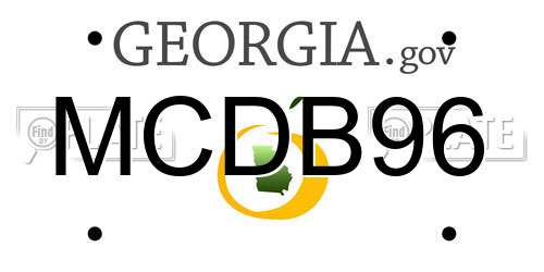 MCDB96 Georgia License Plate