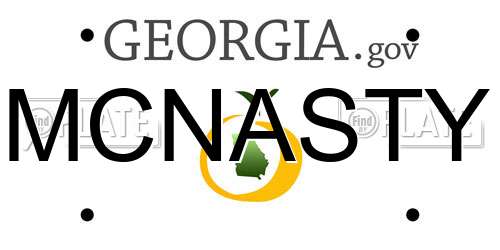 MCNASTY Georgia License Plate