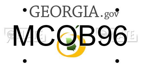 MCOB96 Georgia License Plate