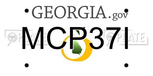 MCP37I Georgia License Plate