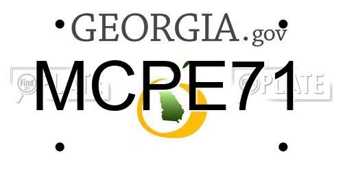 MCPE71 Georgia License Plate